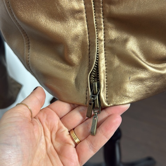 Vintage Coldwater Creek Metallic Leather Jacket - Size Small - Picture 10 of 10